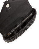 College Matelassé Chain Wallet, Black