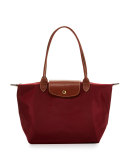 Le Pliage Medium Shoulder Tote Bag, Garnet