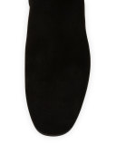 Kelly Suede Tilt-Heel Bootie, Black