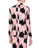 Lace-Print Double-Breasted Blazer, Multicolor