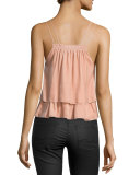 Sandro Velvet Tiered Slip Top