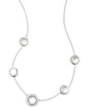 Stella Necklace in Mother-of-Pearl Doublet & Diamonds 16-18"