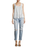 The Fling Distressed Denim Jeans, Indigo