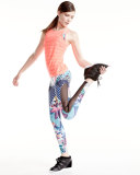 Tuxedo Sheer-Panel Printed Athletic Leggings