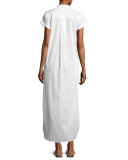 Kim Button-Front Coverup Maxi Dress, White