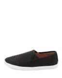 Kidmore Embossed Leather Sneaker, Black