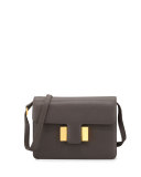 Sienna Small Leather T-Buckle Crossbody Bag, Graphite