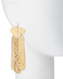 Hammered Three-Drop Earrings, Gold