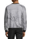Trompe L'Oeil Broken-Stripe Sweatshirt