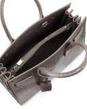 Sac de Jour Nano Grained Leather Satchel Bag, Gray