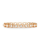 Rose Gold Diamond Oval Bangle Bracelet