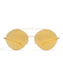 Essential Brow-Bar Round Sunglasses, Golden