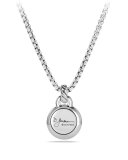 Petite Cerise Pearl Pendant Necklace w/Pave Diamonds