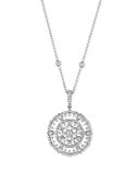 18k White Gold Round Diamond Garland Pendant Necklace