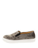 Cool Cats Velvet Slip-On Sneaker, Anthracite