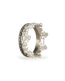 Scalloped Half Crown Silver Ring