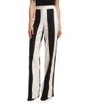Striped High-Waist Wide-Leg Pants, Multi