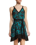 Printed V-Neck Belted Sundress