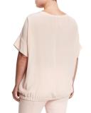Baciato Crepe Short-Sleeve Shirt, Plus Size