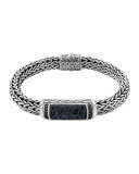 Men's Classic Chain Black Volcanic and Black Sapphire Bracelet