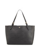 York Saffiano Leather Tote Bag, Black