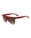 Gradient Oversized Flat-Top Sunglasses