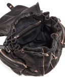 Mini Marti Leather Backpack, Black/Rose Gold