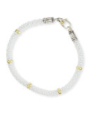 5mm 18K White Gold & Ceramic Caviar Bracelet