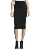 Striped Knit Pencil Skirt 
