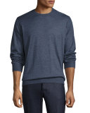 Fine-Gauge Crewneck Sweater, Indigo