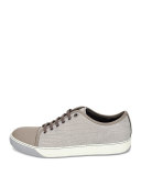 Men's Croc-Embossed Low-Top Sneaker, Navy