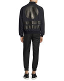 MA01 Leather-Patch Bomber Jacket