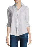 Eileen Button-Front Shirt, Stone