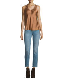 Silk Satin Racerback Tank, Autumn