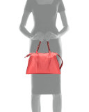 Gabria Sensua Calfskin Satchel Bag, Black/Milk 