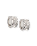 Rock and Diamond 18K White Gold Huggie Earrings with Diamonds