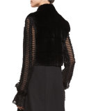 Rabbit-Fur Knit Vest, Caviar