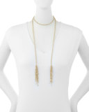 Sloan Long Tassel Necklace, Golden