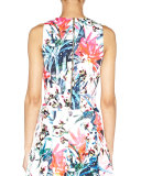 Orchid Jungle Neoprene Printed Flare Skirt 