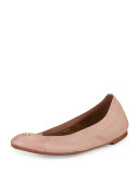 Jolie Logo Ballerina Flat, Clay Pink