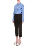 High-Waist Cropped Pants, Black