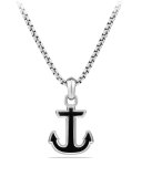 Maritime Anchor Amulet w/Onyx Inlay