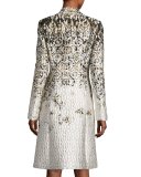 Metallic Pixelated Jacquard Topper, Cream