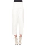 Carlos Straight-Leg Cropped Pants, Moonstone