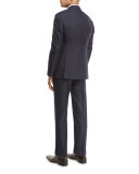 Plaid Wool Two-Piece Suit, Navy