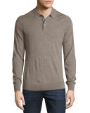 Long-Sleeve Merino Wool Polo Shirt