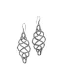 Chain Silver Braided Drop Earrings, Large