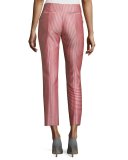 Geometric Jacquard Ankle Pants, Red/Multi