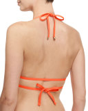 Serra Solid Keyhole Wrap Swim Top