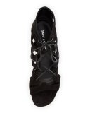 Babies Suede Lace-Up Sandal, Black (Noir)